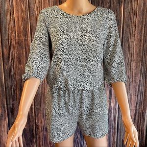 Zara Woman black and white animal print size XS romper